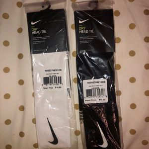 Nike tie headbands! 1 back 1 white